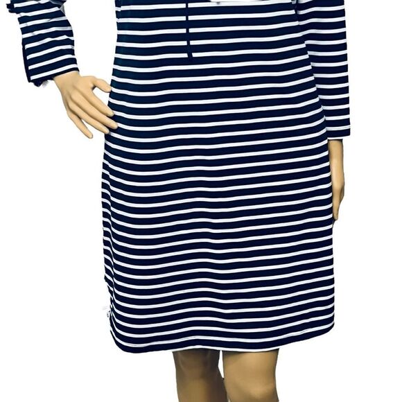 Lands’End Dress Resort Nautical Stripes Swim Cover Up Nylon/Spandex NWOT - Picture 4 of 12